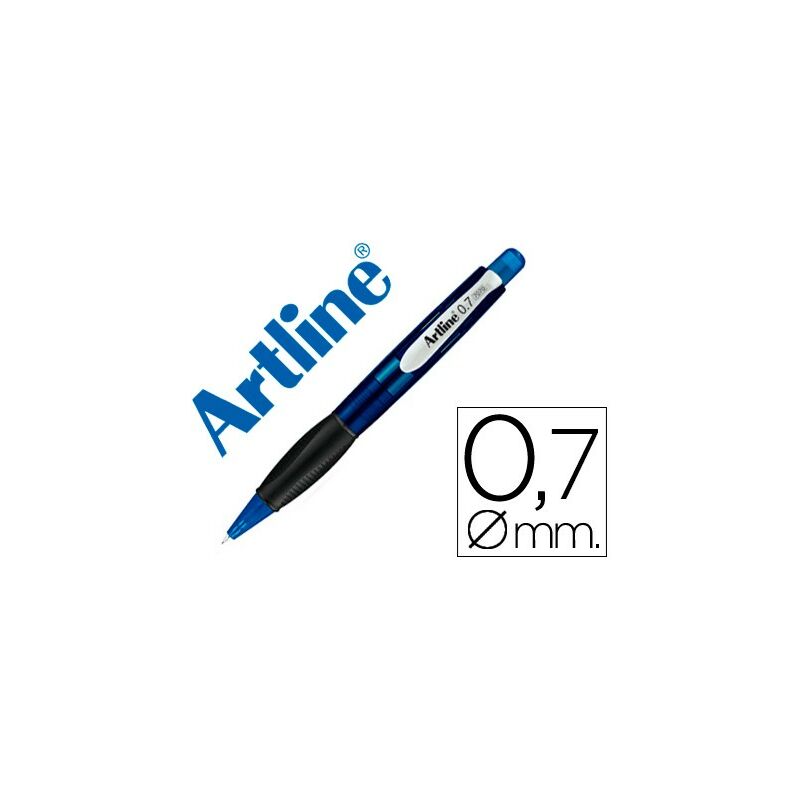 

Portaminas artline retractil sujecion de caucho translucido 0.7 mm -cuerpo azul (pack de 12 uds.)