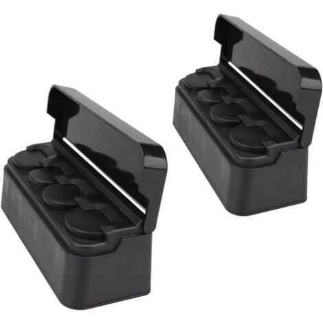 Portamonete portatile nero per auto con coperchio (set da 2)