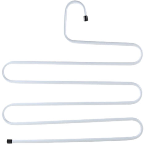 Portant à pantalons multifonctionnel, 5 niveaux antidérapants en forme de S, capacité de charge de 20 kg, gain de place dans la penderie, blanc.