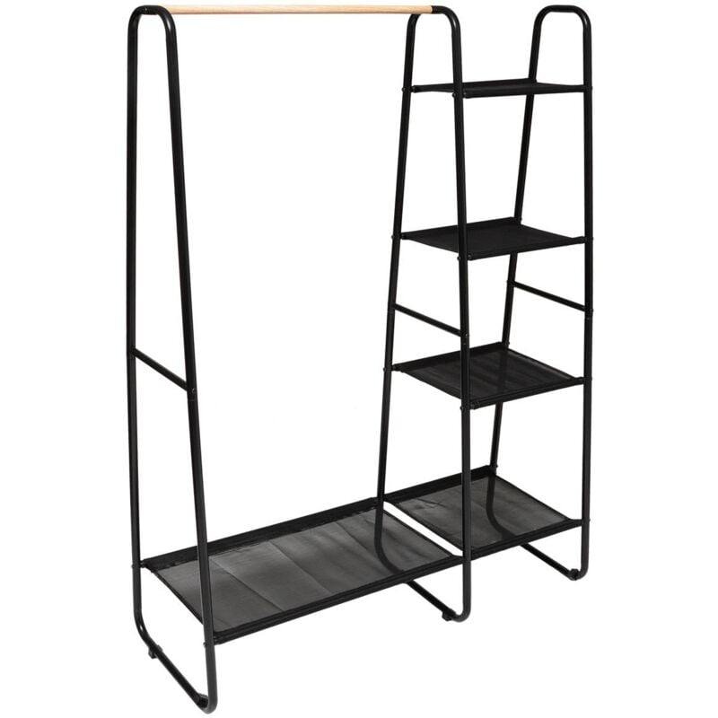 Portant à vêtements avec 4 étagères artemis noir - 5five