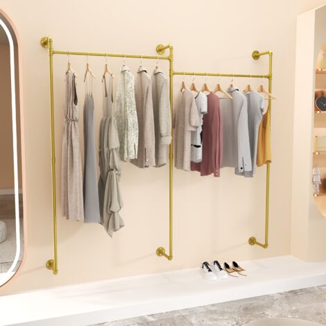 Armoire de rangement, penderie pliable, dressing, armoire métallique, avec  barres de suspension, porte-vêtements, organisateur, pour vestiaire,  chambre, 112 x 43 x 165 cm, gris - Conforama