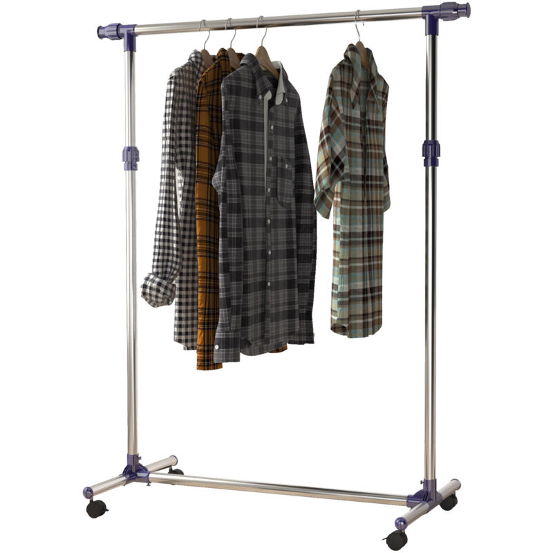Portant à vêtement roulant liloo acier inox