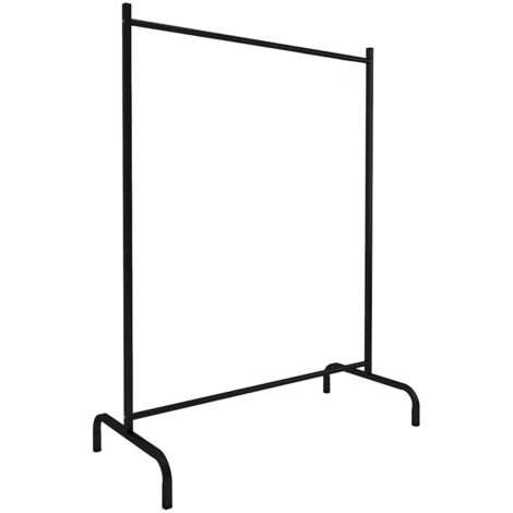 Portant à vêtements à roulettes Structure en métal noir - Longueur 104x Hauteur 135 x Largeur 48 cm