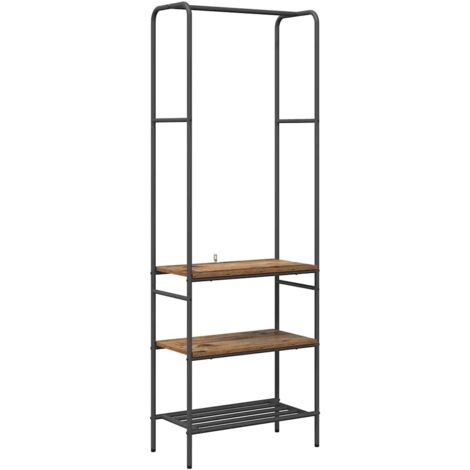 Portant à vêtements avec étagères Bois ancien 60 x 30 x 171 cm CFW423436