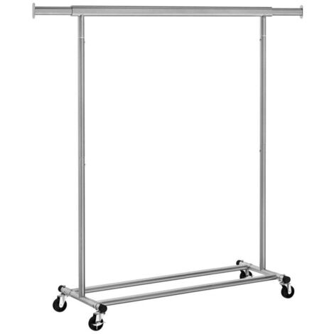 Portant à vêtements avec roulettes capacité 90 kg gris