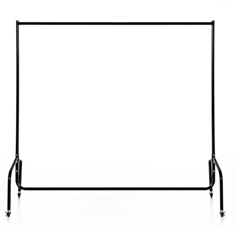 Portant à Vêtements avec Roulettes Tringle a Vêtement solide Charge 140 Kg 150 x 60 x 170 cm Porte-Manteau en acier noir