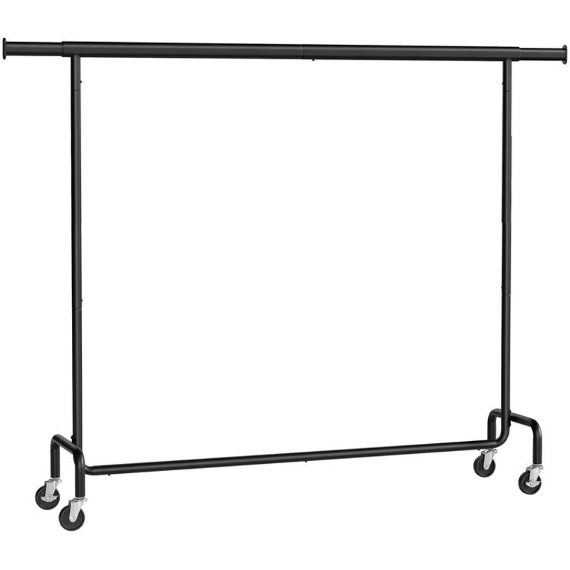 Portant à Vêtements avec Roulettes, Tringle Extensible pour Charge Lourde, Capacité de Charge 110 kg, 45 x (160-200) x 162,9 cm, Porte-manteau, en Portant à Vêtements avec Roulettes, Tringle Extensible pour Charge Lourde, Capacité de Charge 110 kg, 45 x (160-200) x 162,9 cm, Porte-manteau, en
