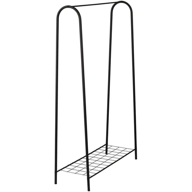 Portant à vêtements avec surface de stockage 144,5 x 89 x 32,5 cm noir