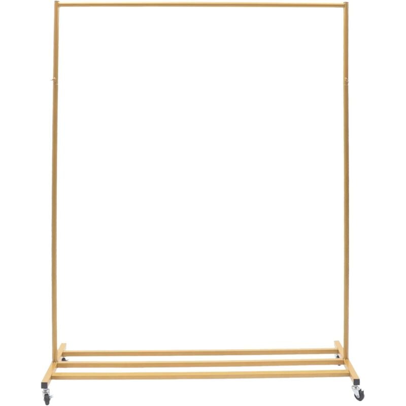 Portant à vêtements doré - Cintre portable - En métal - Pour vêtements - Avec roues universelles