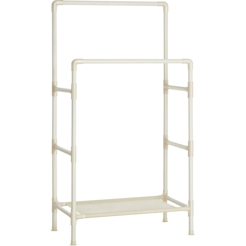 Songmics - Portant à vêtements Double Barre, Portemanteau, Penderie, Organisateur, en métal, avec étagère de Rangement à 2 Niveaux, Charge 55 kg,