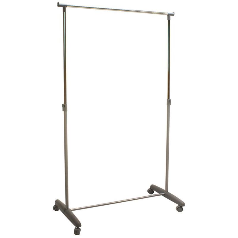 Portant à vêtements écologique, extensible, gris/ chrome