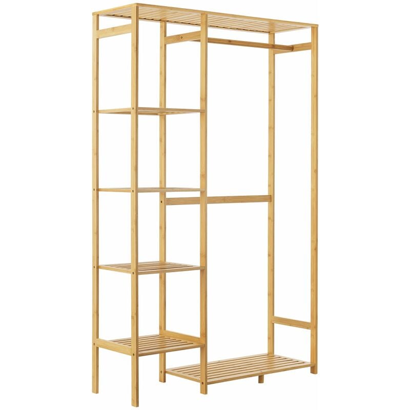 Portant à vêtements en bambou 145 x 90 x 30 cm