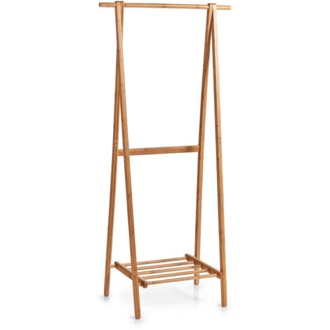Portant à vêtements en bambou, hauteur 159 cm