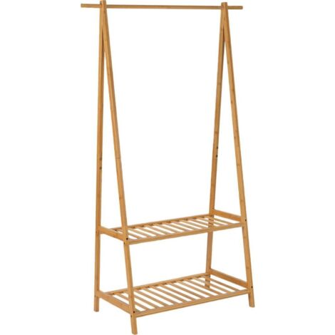 Portant à vêtements en bambou naturel élégant et pratique - bambou naturel beige clair