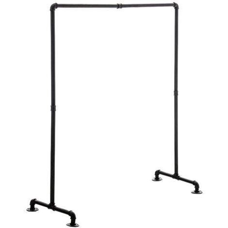Portant à vêtements en métal noir style industriel 150 x 120 x 55 cm 100009103