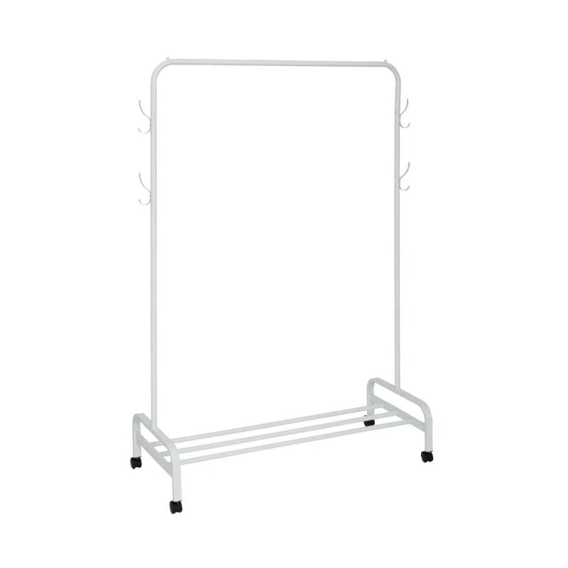 Portant à Vêtements en Métal 'Patères' 160cm Blanc