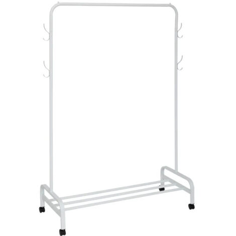 Portant à Vêtements en Métal "Patères" 160cm Blanc