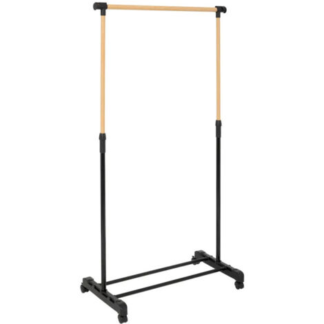 Portant à Vêtements Extensible "Effet Bois" 166cm Noir
