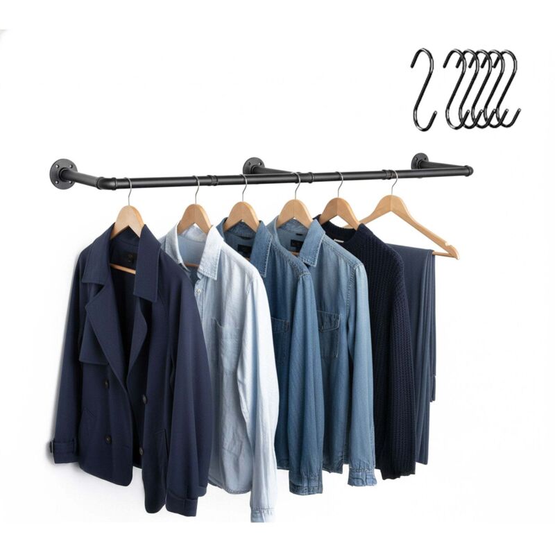 Portant a vetements industriel mural avec crochets en s