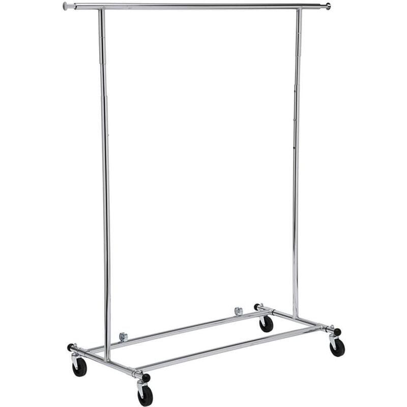 Portant à vêtements pliant et extensible, chrome