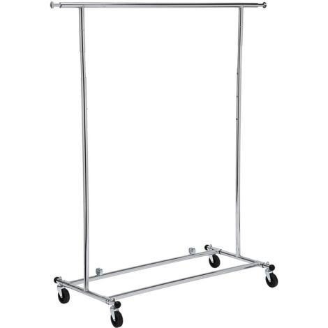 Portant à vêtements pliant et extensible, chrome