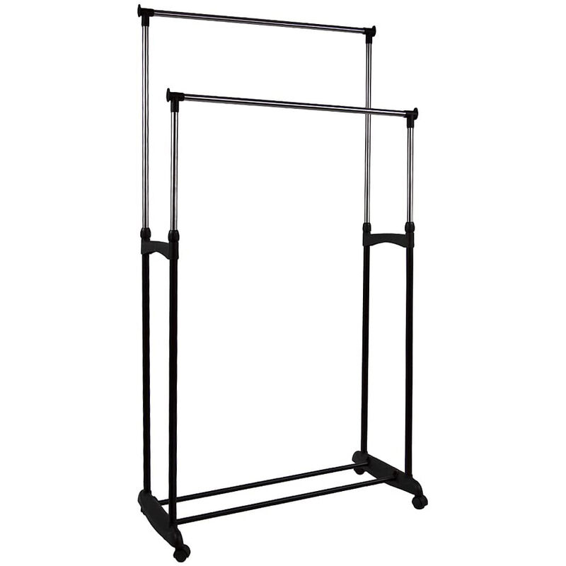 Portant à vêtements portable à hauteur réglable avec roulettes pour chambre à coucher