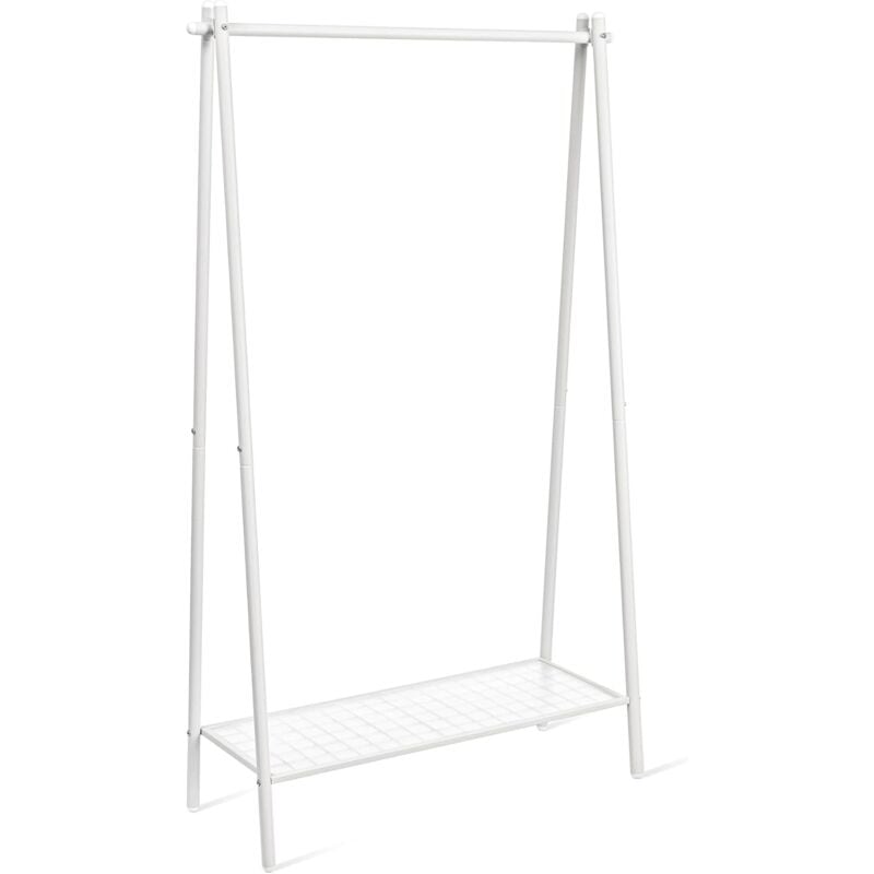 Songmics - Portant à Vêtements, Porte-vêtements, Porte-manteau, Penderie, Cadre en Acier, avec Tringle et Étagère, 33,5 x 92,5 x 153 cm, pour