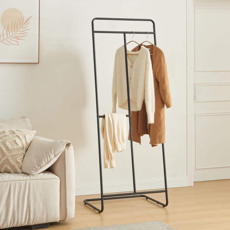Portant à vêtements Sandviken acier 166 x 63 x 48 cm noir [en.casa]