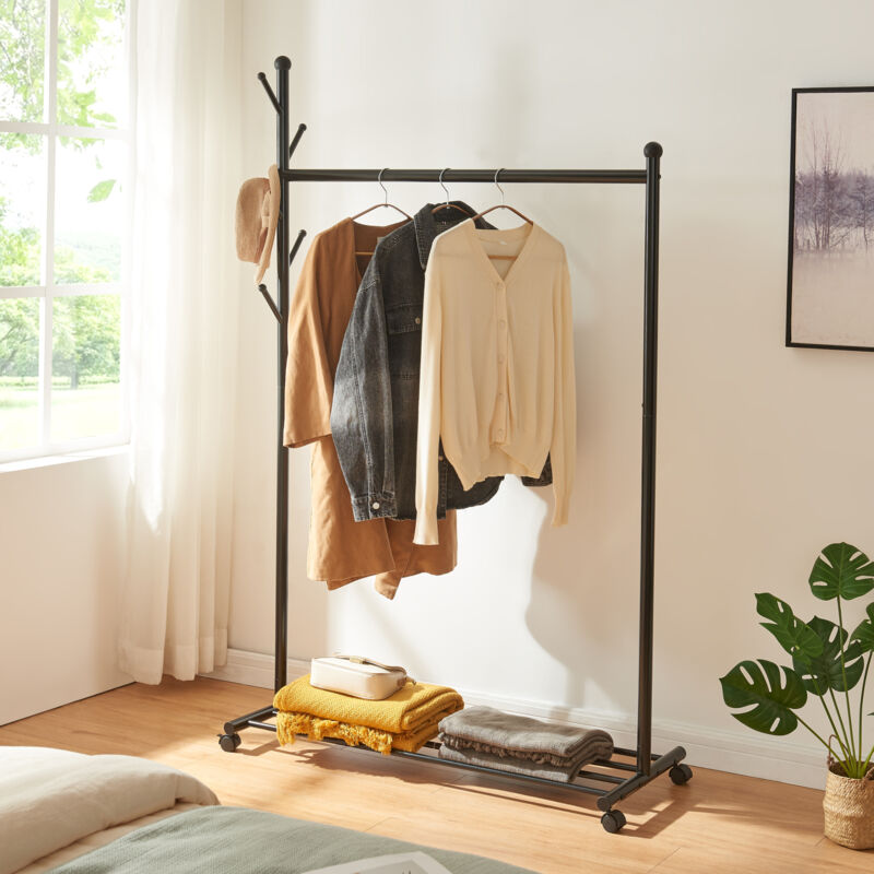 [en.casa] - Portant à vêtements Snåsa 170 x 105 x 43 cm noir