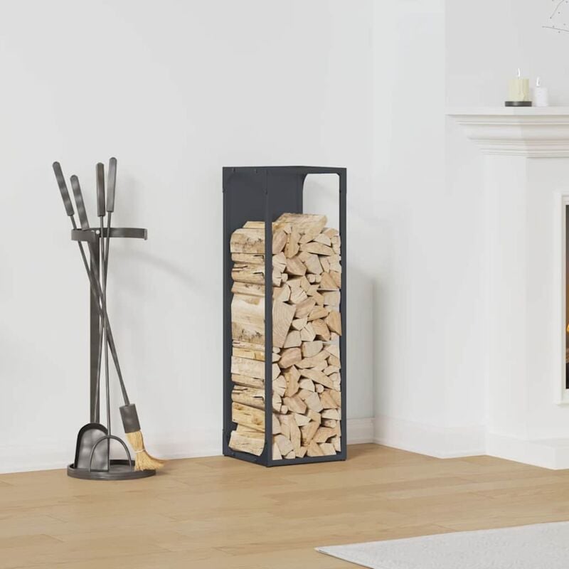 Portant de bois chauffage anthracite 25x25x80 cm Vidaxl