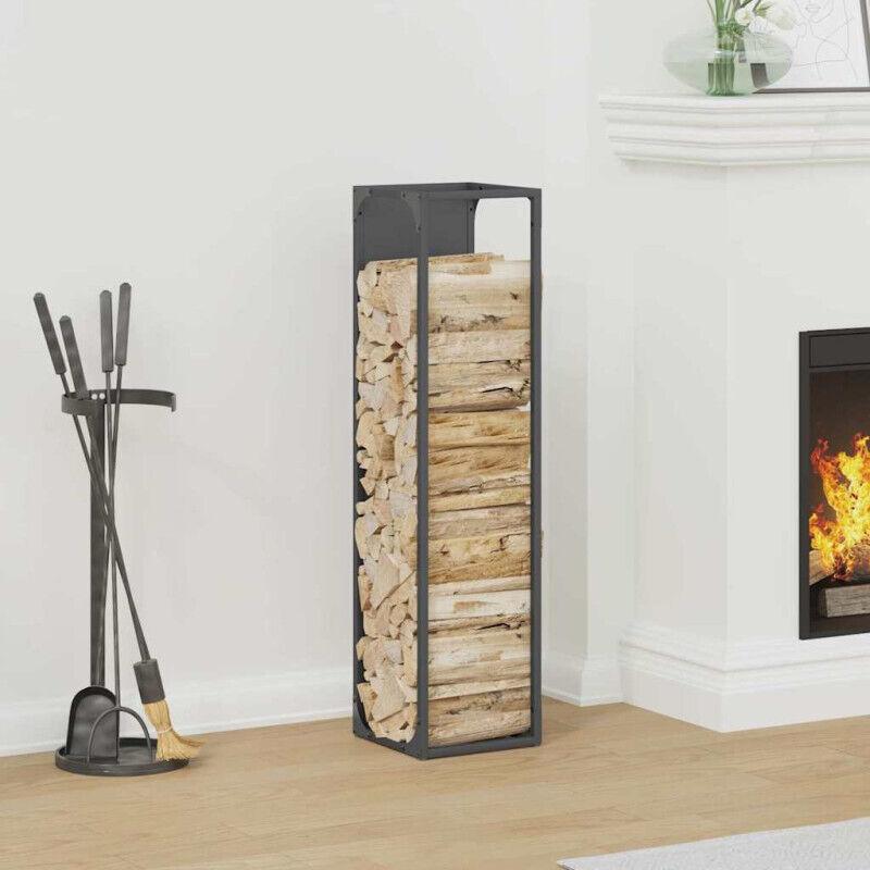 Portant de bois chauffage anthracite 25x25x100 cm Vidaxl