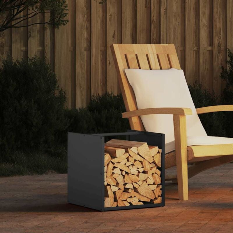 Portant de bois chauffage anthracite 40x40x40 cm Vidaxl