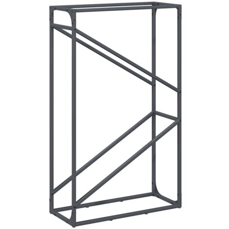 Portant de bois chauffage anthracite 60x25x100 cm CFW38137