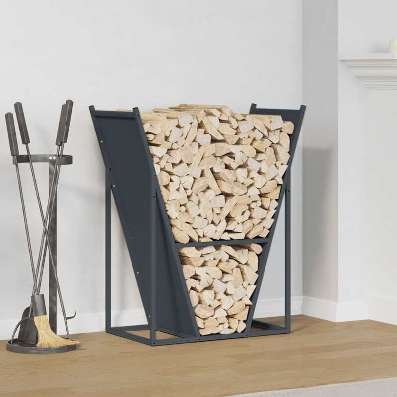 Vidaxl - Portant de bois chauffage anthracite 69,5x35x81 cm