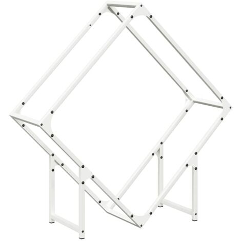 Portant de bois chauffage blanc 80x25x80 cm CFW59536
