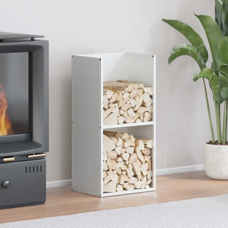 Portant de bois chauffage blanc 40x30x80 cm - Vidaxl