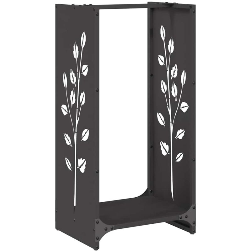 Portant de bois chauffage noir 40x30x80 cm Vidaxl