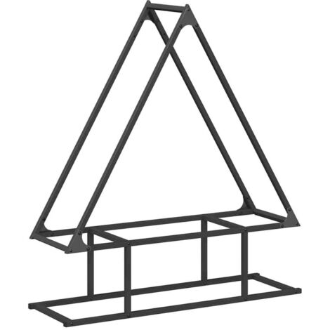Portant de bois chauffage noir 80x25x90 cm CFW38133