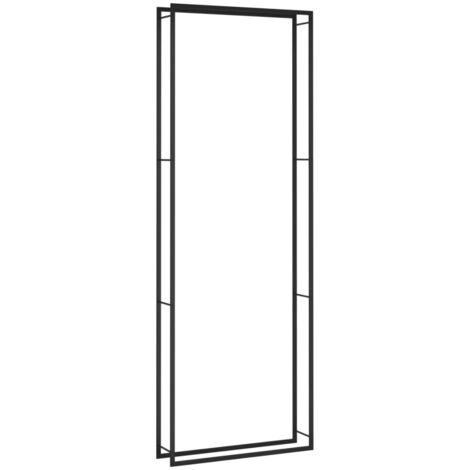 Portant de bois chauffage  Porte bûches et range bûches  Étagère pour bois de cheminée Noir mat 110x28x312 cm Acier KOL9447
