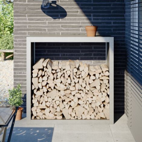 Portant de bois chauffage- Porte-bûches -Meuble pour range bûches 100x40x100 cm acier inoxydable 962939