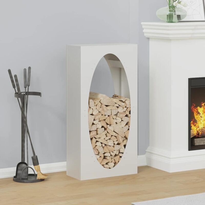 Vidaxl Rastrelliera Per Legna Da Ardere Bianca 50x23x100 Cm