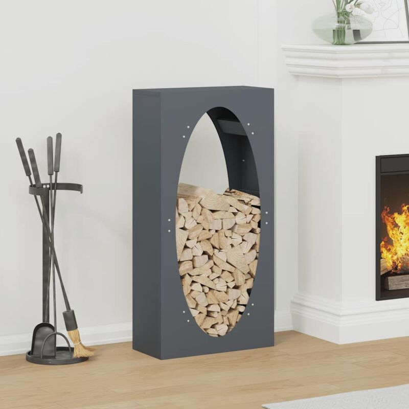 Portant de bois chauffage anthracite 50x23x100 cm - Vidaxl