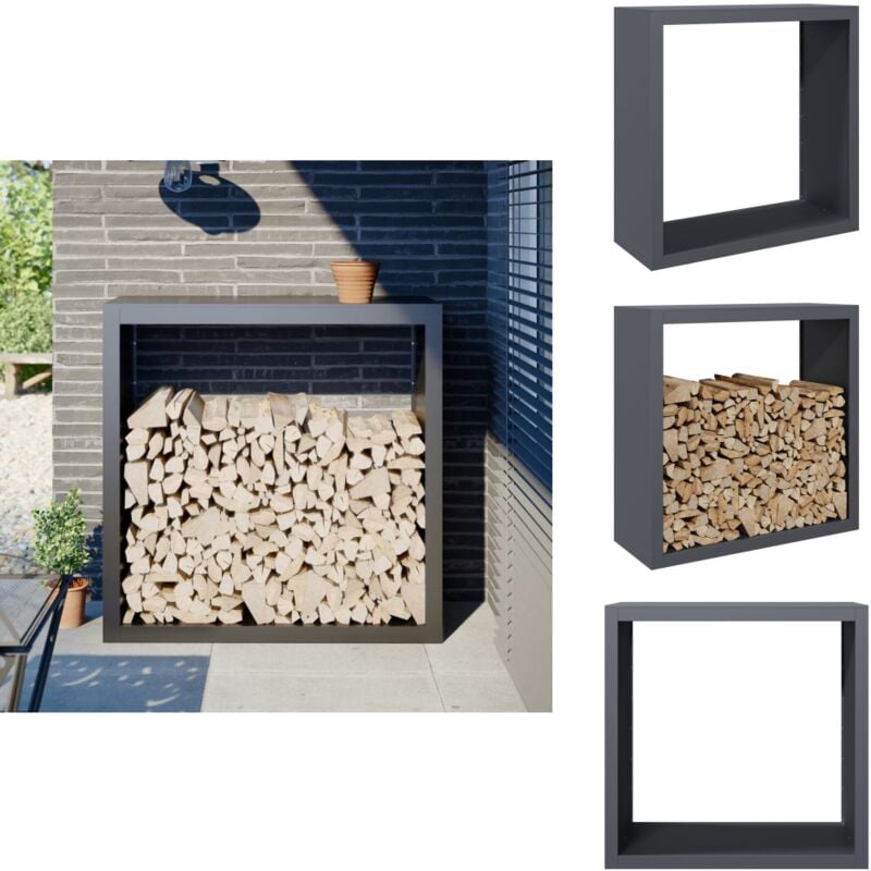 Portant de bois de chauffage anthracite 100x40x100 cm acier - Support De Bois De Chauffage - Supports De Bois De Chauffage - Magasin De Bûches