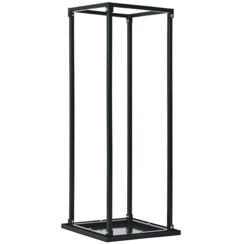 Portant de bois de chauffage avec base Noir 37x37x113 cm Acier Vidaxl
