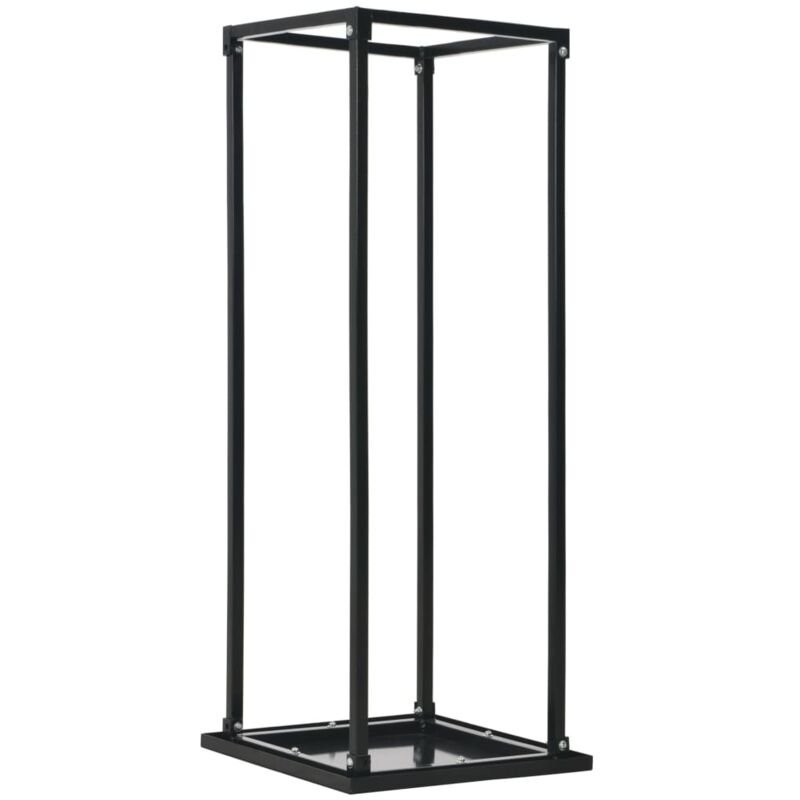 vidaXL Brennholzregal mit Boden Schwarz 37 x 37 x 113 cm Stahl