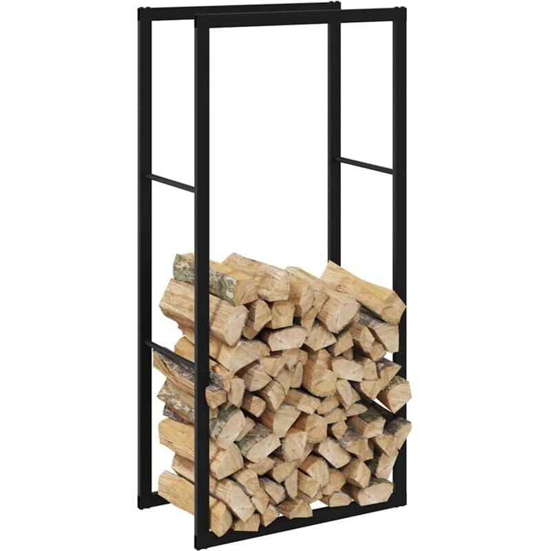 Vidaxl - Portant de bois de chauffage noir 55x30x116 cm acier