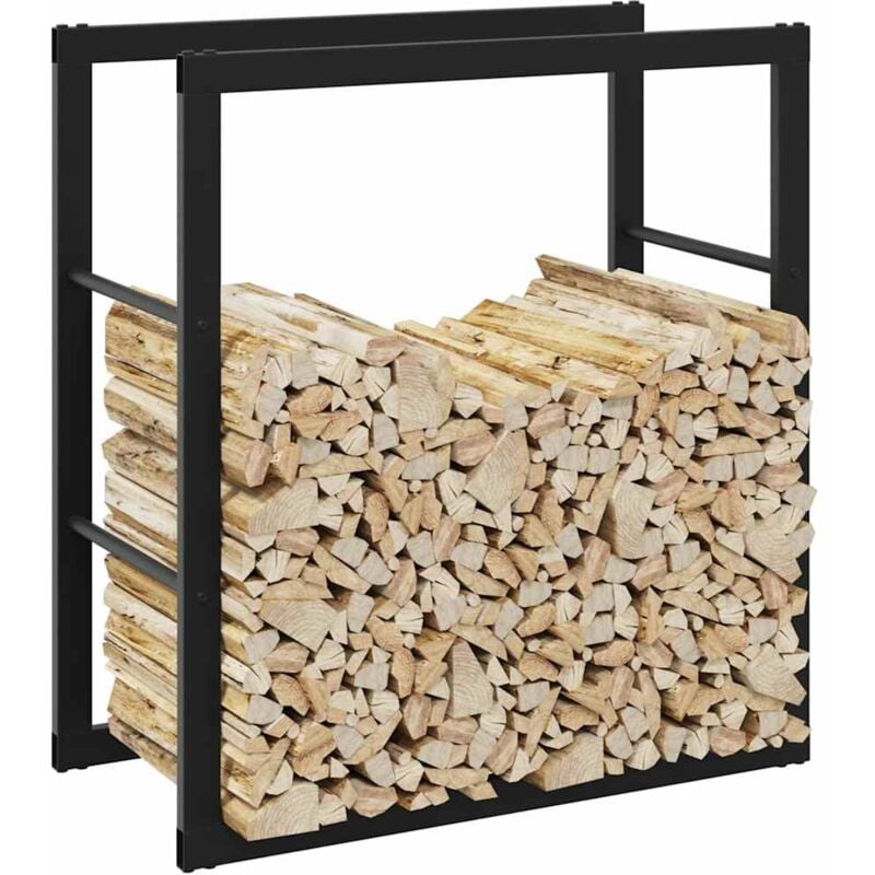 Vidaxl - Portant de bois de chauffage noir 55x30x61 cm acier