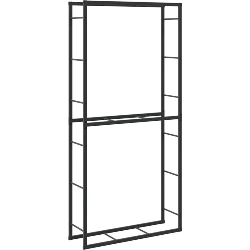 vidaXL Portant de bois de chauffage noir 100x30x209 cm acier