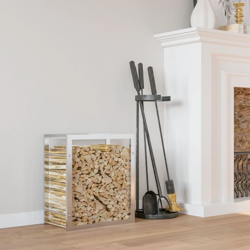 Vidaxl - Portant de bois de chauffage 80x28x86 cm acier inoxydable