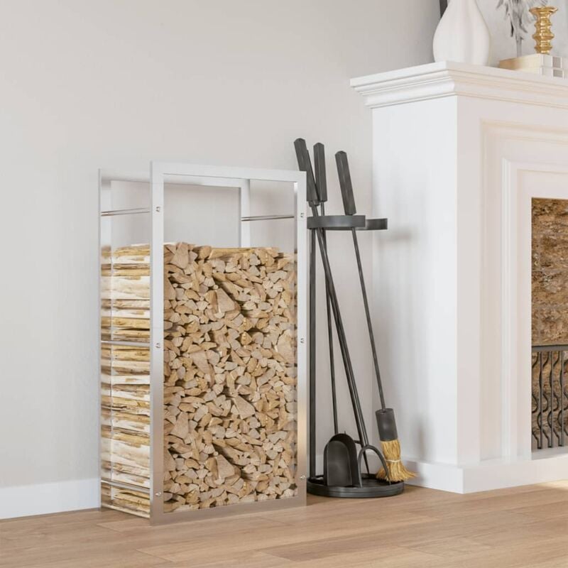 Vidaxl - Portant de bois de chauffage 50x28x94 cm acier inoxydable